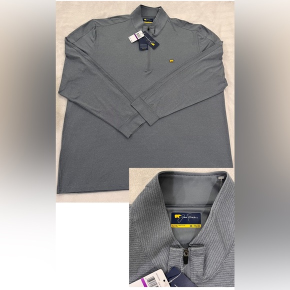 Jack Nicklaus Men's Charcoal Zip-Up Sweater - Picture 1 of 3